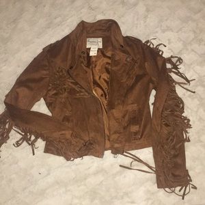 Faux suede jacket. Fringe. PRICE FIRM